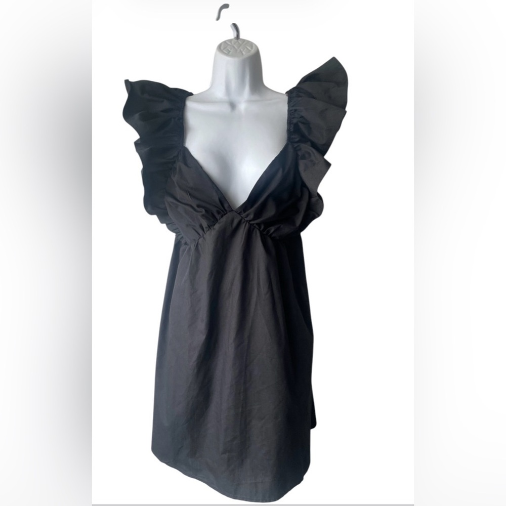 Inspired Hearts Deep V Ruffle Dress